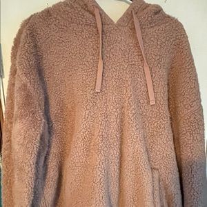 Hooded Pink Fuzzy Sweatshirt